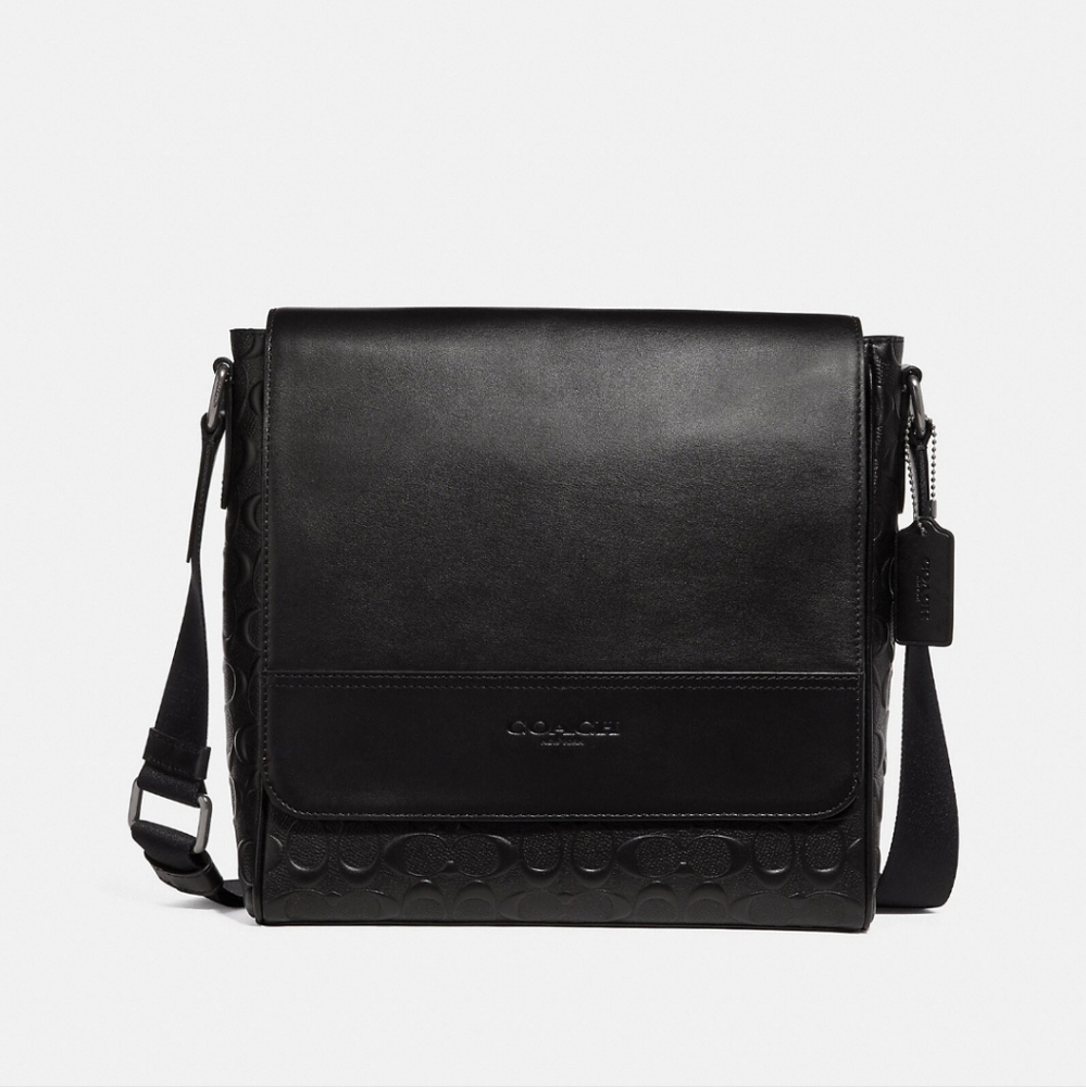 Coach Houston Map Bag in Signature leather